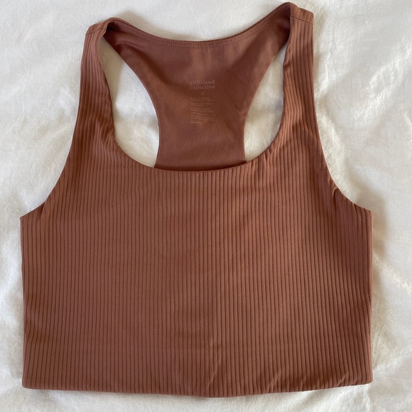 girlfriend collective Paloma Racerback Bra Rye Rib - Picture 2 of 3